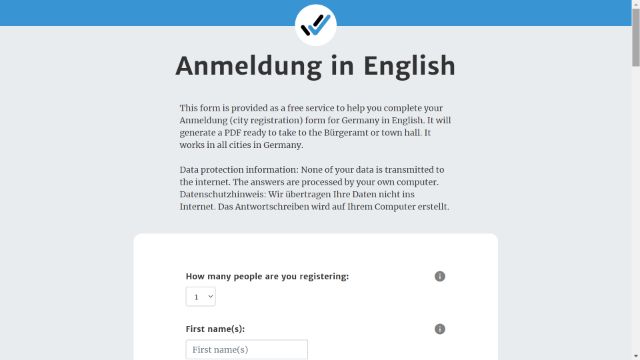 Anmeldung Web To PDF